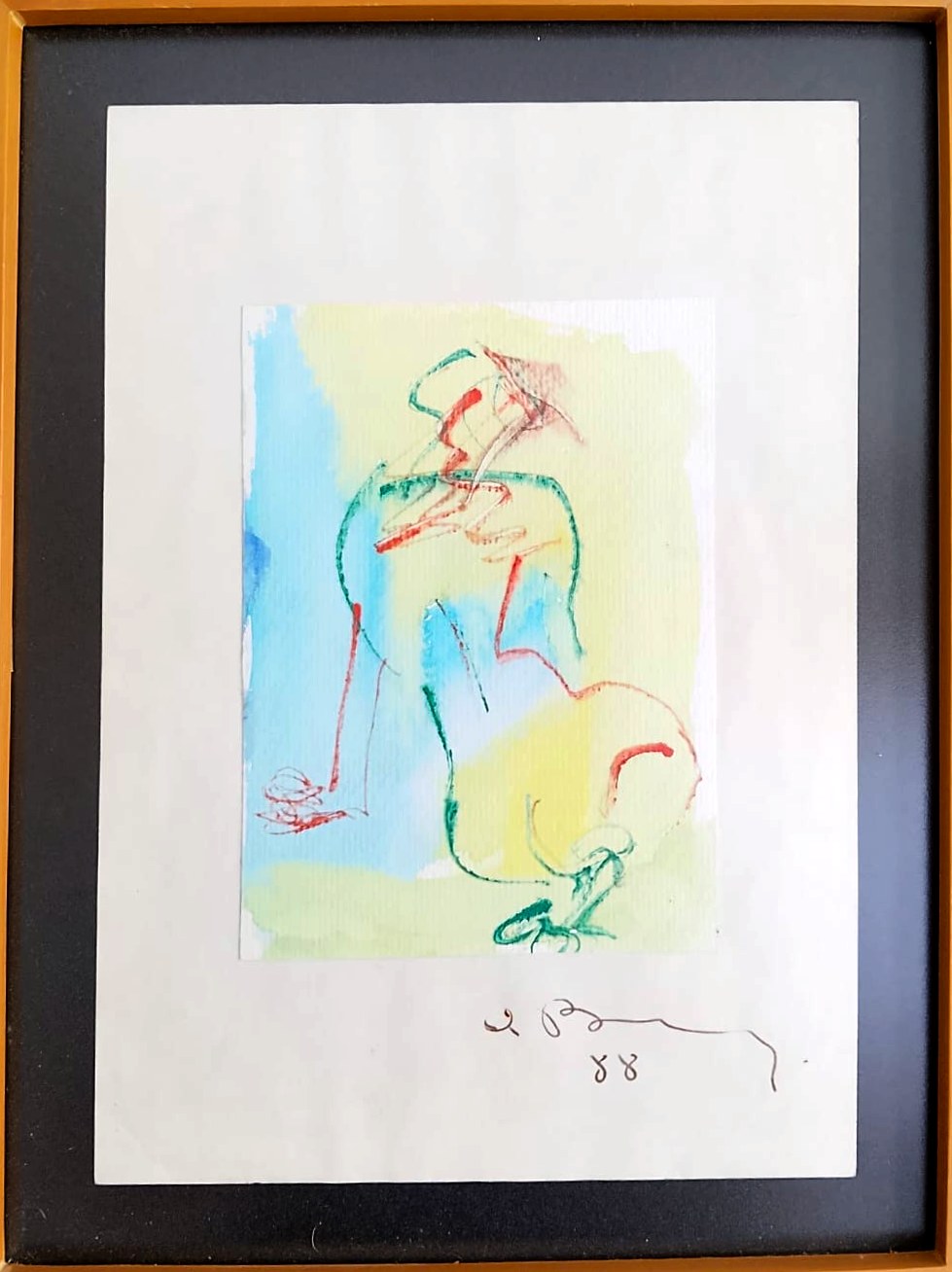 Figura, 1988 — Acuarela y tinta sobre papel, obra de Aurora Barney Durán