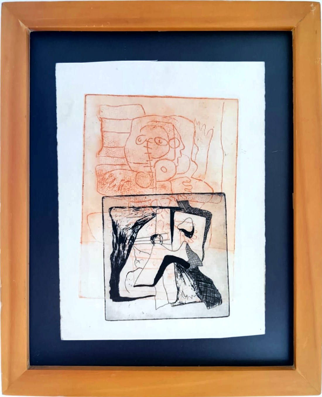 Figura (grabado) — Grabado sobre papel, obra de Aurora Barney Durán