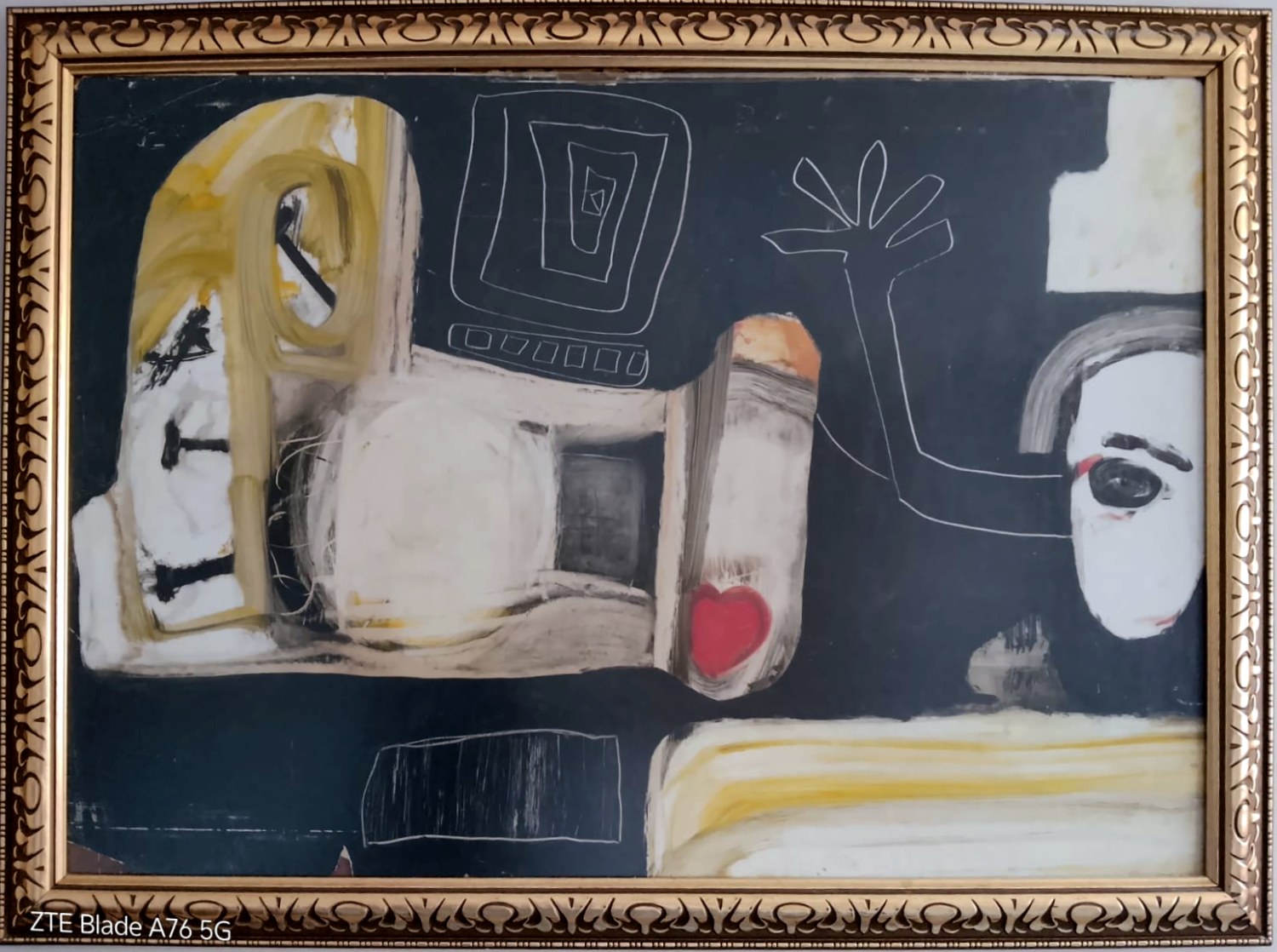 Figuras y máscaras — Óleo sobre lienzo, obra de Aurora Barney Durán